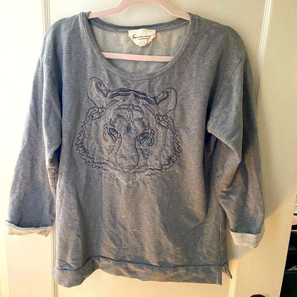 Two by Vince Camuto Tiger Sweater Top